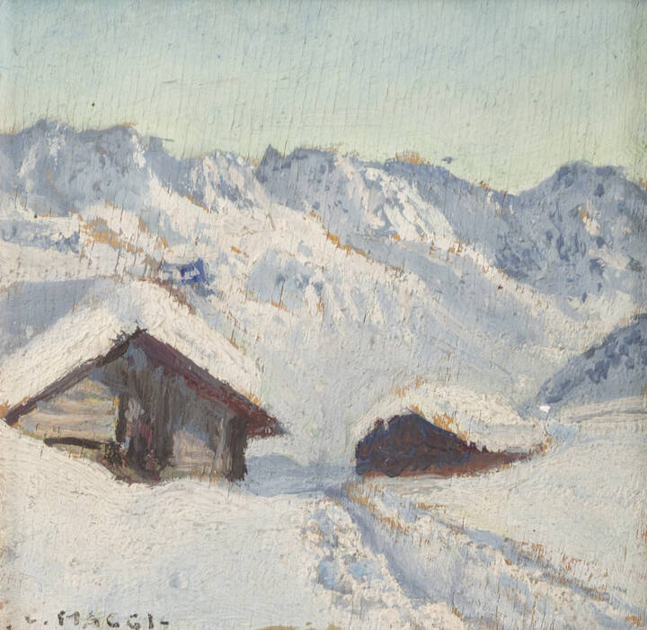 CESARE MAGGI - 'Paesaggio innevato'