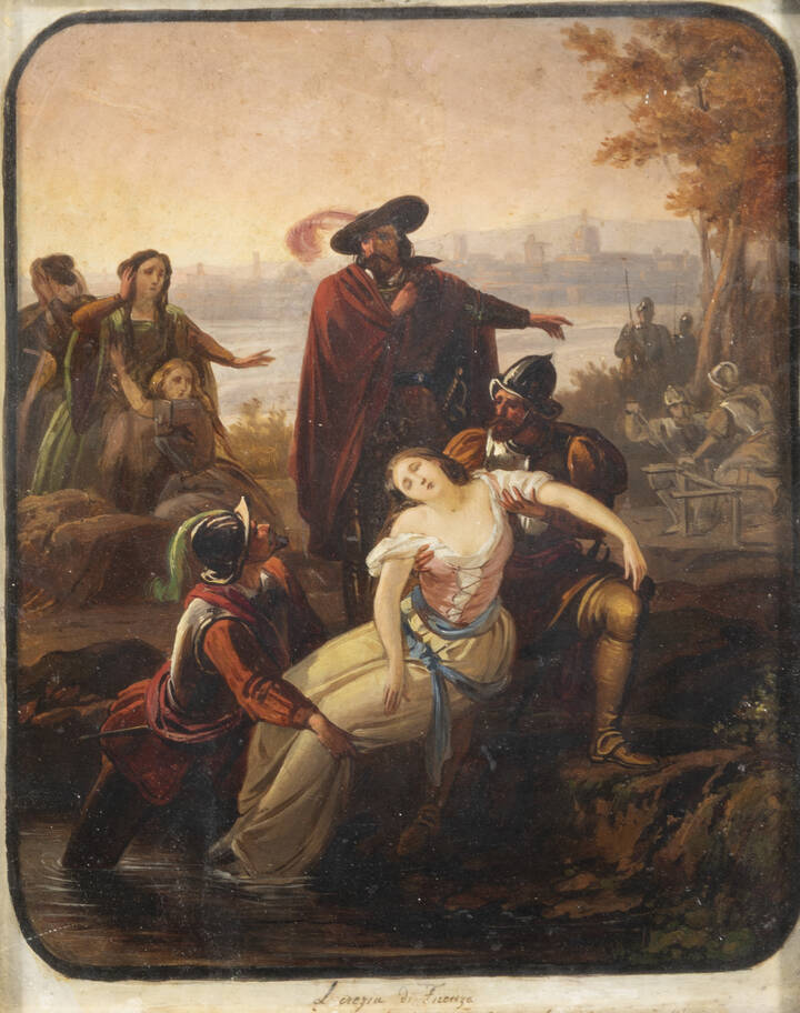 PITTORE DELL'OTTOCENTO - 'Lucrezia di Firenze'<br>