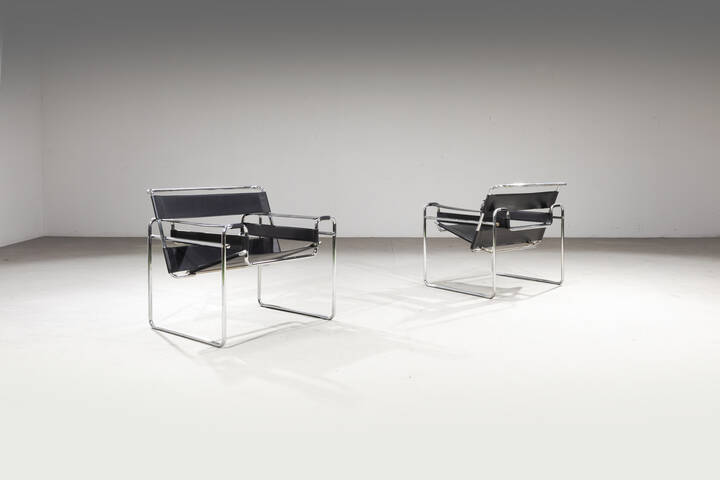 MARCEL BREUER - Coppia di poltrone mod. Wassily