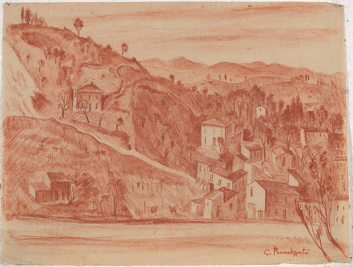 GIUSEPPE PIOMBANTI AMMANNATI - 'Paesaggio collinare toscano'