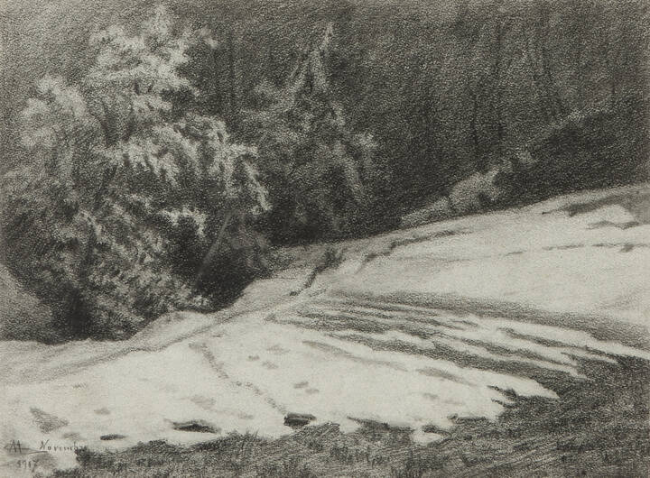 CAMILLO MERLO - 'Neve in collina' novembre 1917