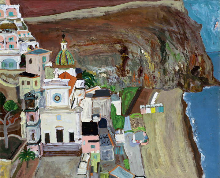 GIOSUE' CALIERNO - 'Positano-Veduta dalla pensione Cosenza' 1957