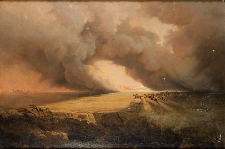 GIUSEPPE CAMINO - 'Paesaggio africano con cavalieri'