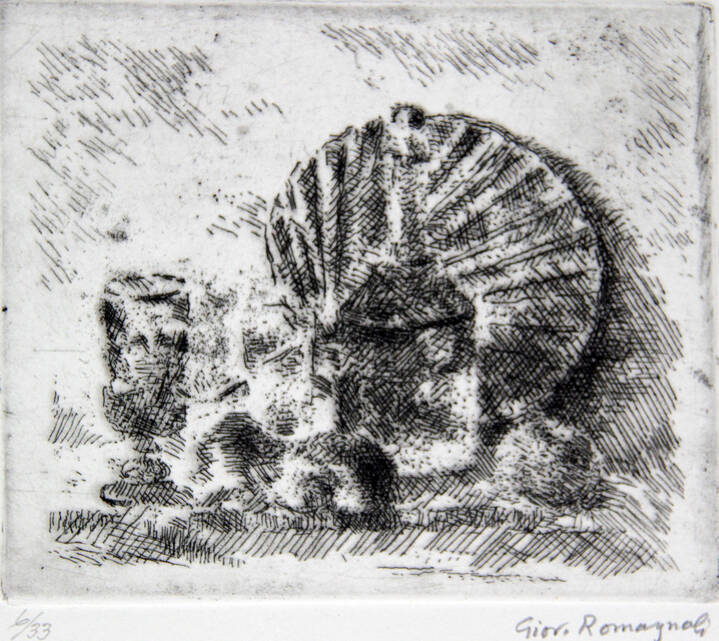 GIOVANNI ROMAGNOLI - 'Bottiglia e ventola' 1956