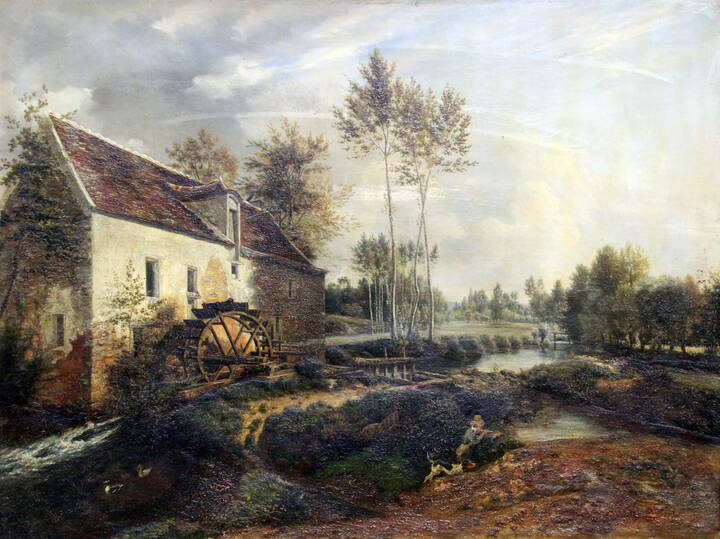 PITTORE ANONIMO DEL XIX SECOLO - 'Vecchio mulino'