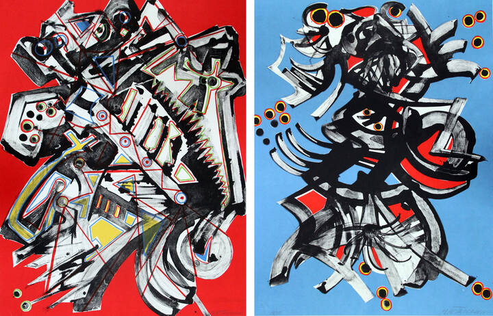 UMBERTO MASTROIANNI - 'Orchestrazione nello spazio' 1970<br>'Senza titolo' 1970