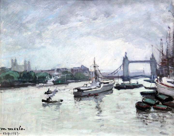 METELLO MERLO - 'Veduta del Tamigi' 23/07/1957