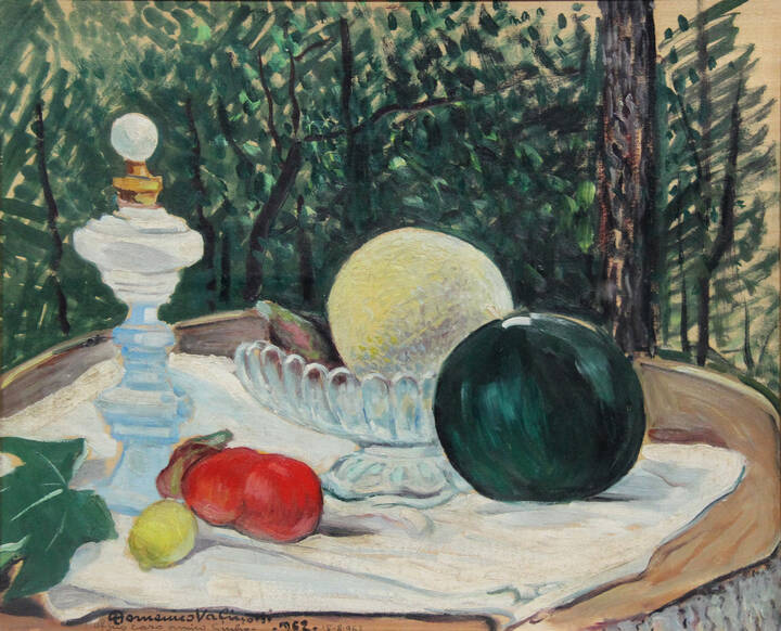 DOMENICO VALINOTTI - 'Composizione con meloni' 1962