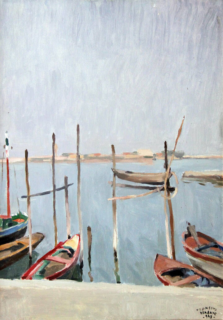 TEONESTO DEABATE - 'Porticciolo a Chioggia' 1968
