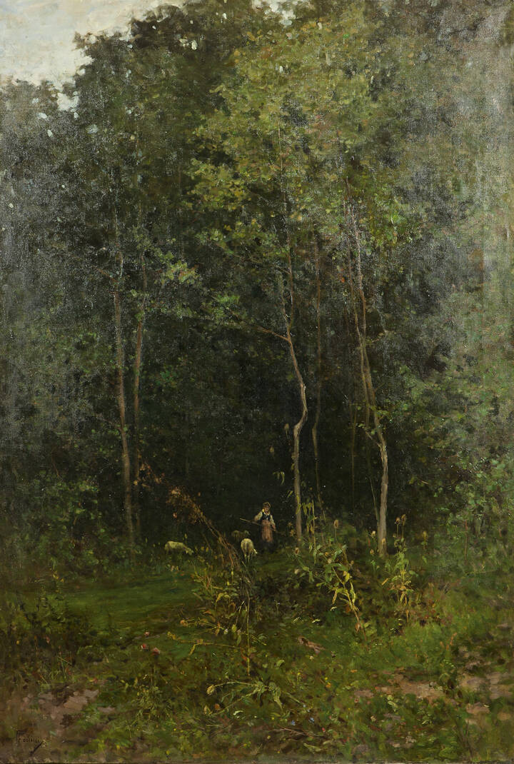 CARLO FOLLINI - 'Figura nel bosco'