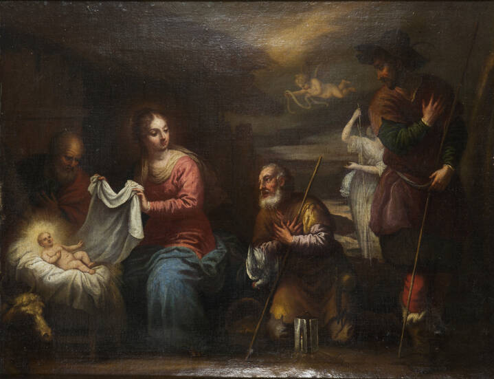 PITTORE ANONIMO FINE DEL XVII SECOLO - 'Adorazione dei pastori'