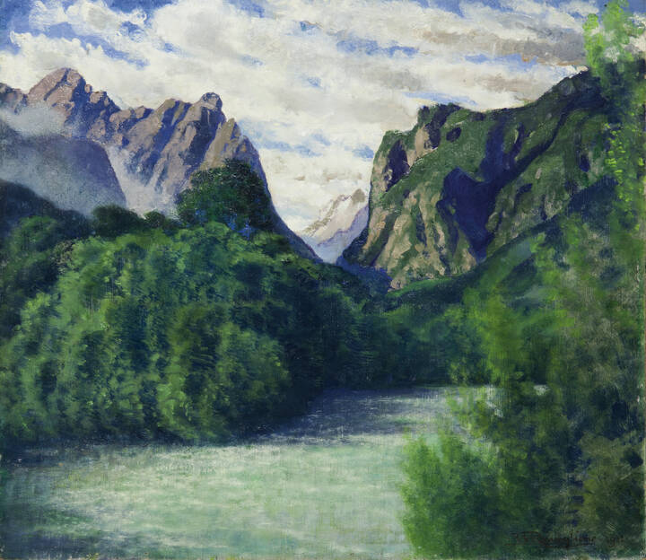 MARIO REVIGLIONE - 'Mattino ventoso presso Dobbiaco' 1933