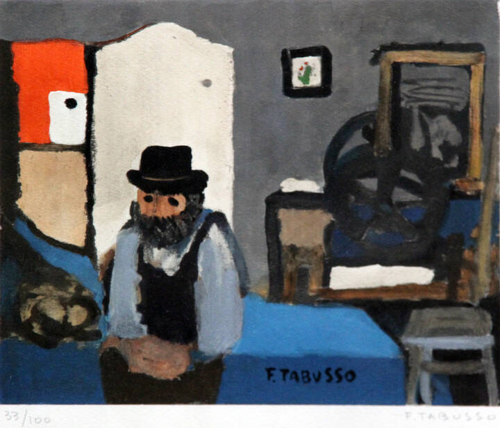 FRANCESCO TABUSSO - 'Interno con contadino'