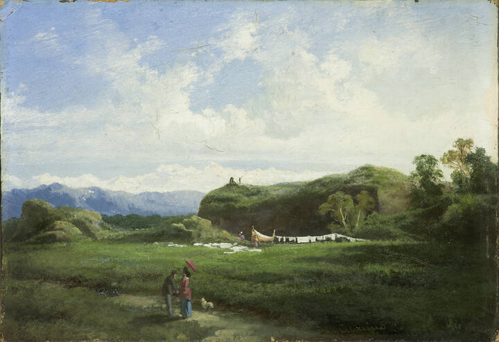 GIUSEPPE CAMINO - 'Paesaggio con figurette'