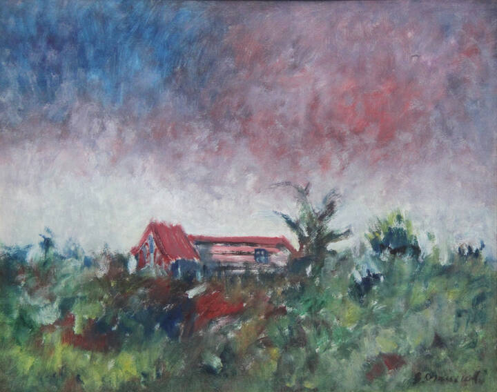 GIOVANNI OMICCIOLI - 'Casale nel paesaggio'