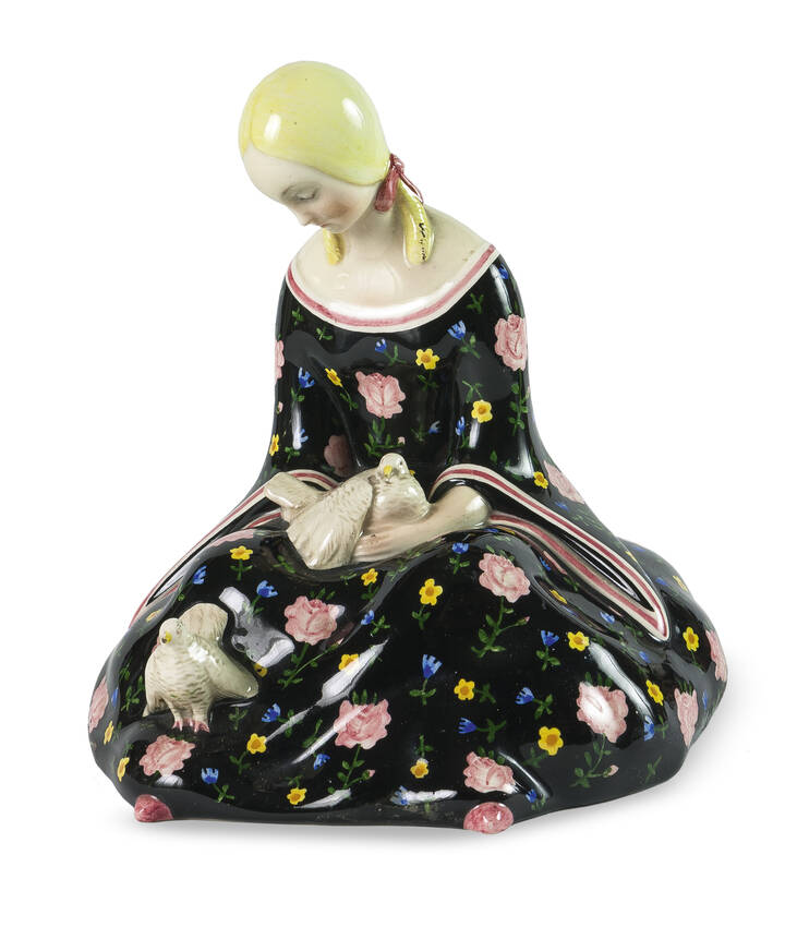 LENCI TORINO - 'Damina con due colombe'