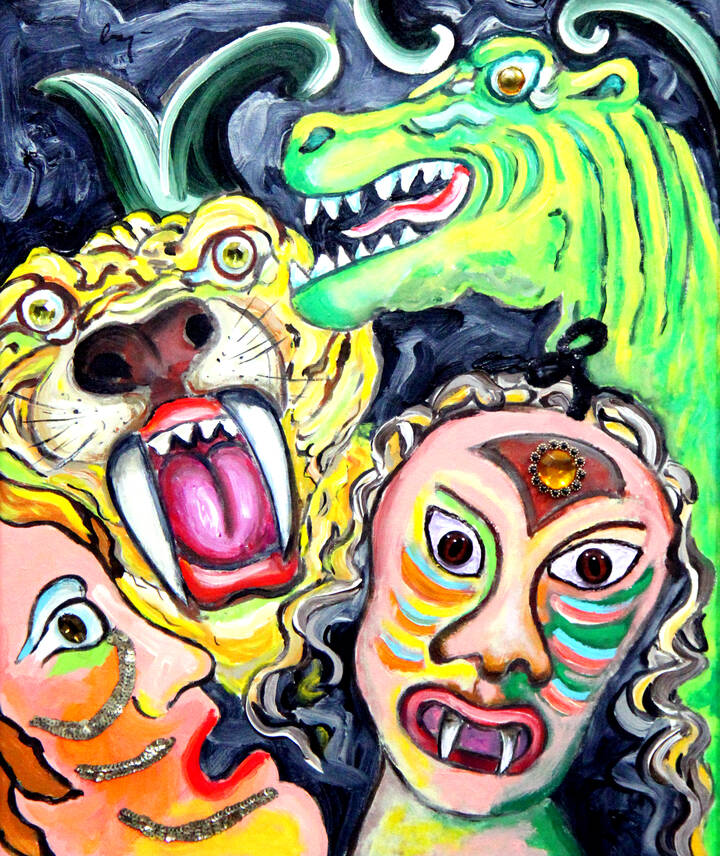 ENRICO BAJ - 'Tre belve' 1991