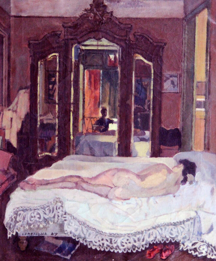 ITALO CREMONA - 'Interno con figura' 1947