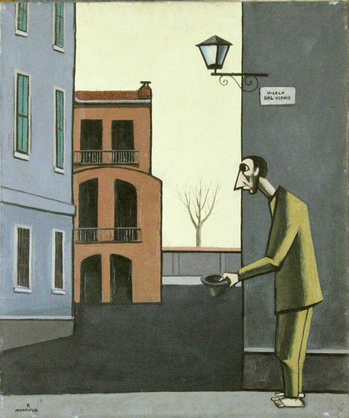 PIETRO MORANDO - 'Mendicante (Vicolo Dal Verme)' anni '950/60