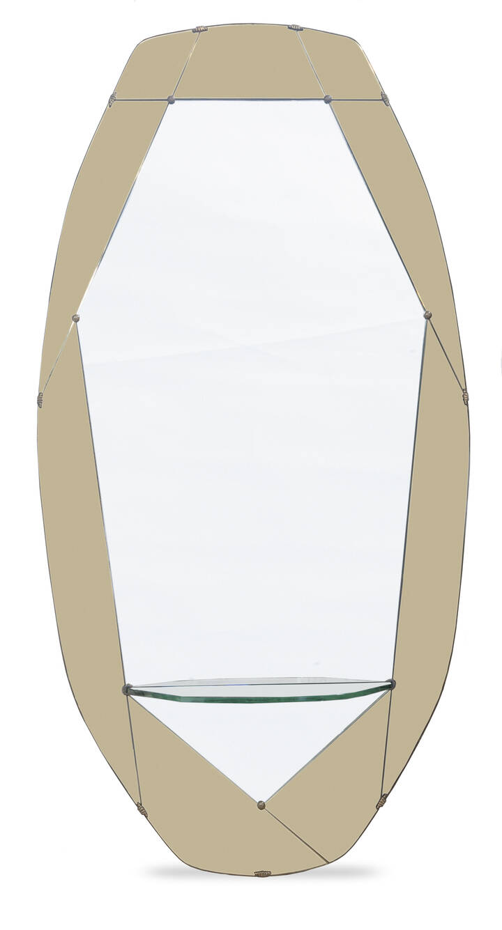 CRISTAL ART - Specchiera in vetro molato.