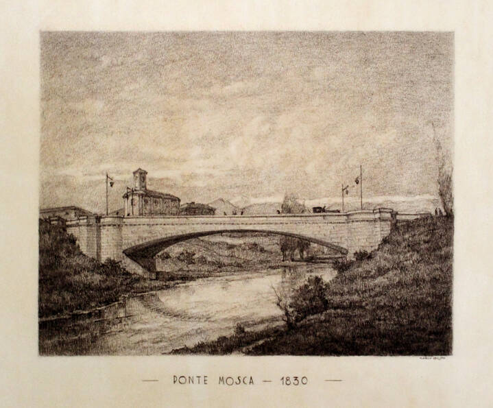 CARLO MUSSO - 'Il ponte Mosca nel 1830'