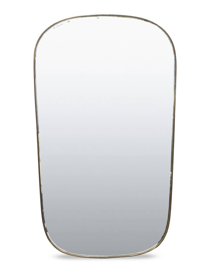 PRODUZIONE ITALIANA - Specchiera in ottone e cristallo specchiato.