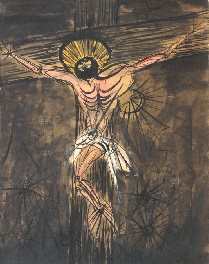 LUIGI SPAZZAPAN - 'Crocifissione' 1949