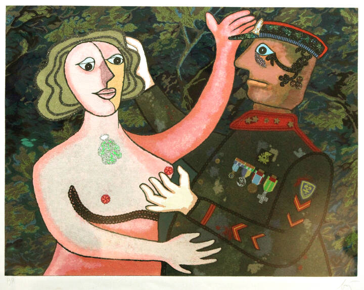 ENRICO BAJ - 'Il generale e la puttana dell'aviazione rifornimento' 