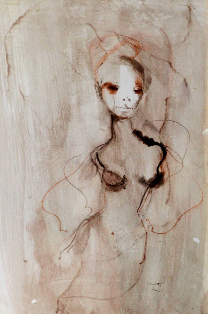 ENRICO COLOMBOTTO ROSSO - 'Donna in negligé' anni '960