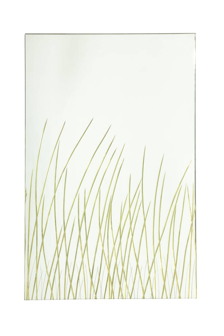 CRISTAL ART - Specchio con cornice in vetro inciso e specchiato.