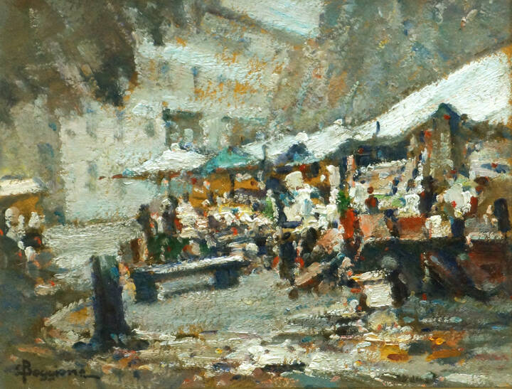 ENRICO BOGGIONE - 'Mercato di Piazza Carlina' 1978