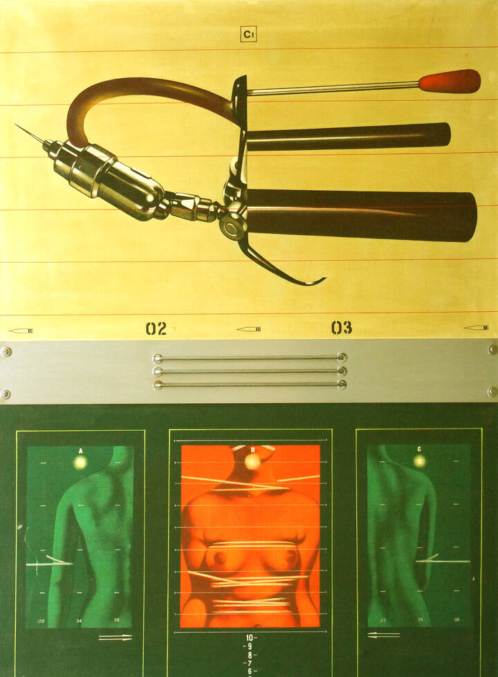 SERGIO SARRI - 'Esecuzione C-1 ('in schermo rosso)' 1976