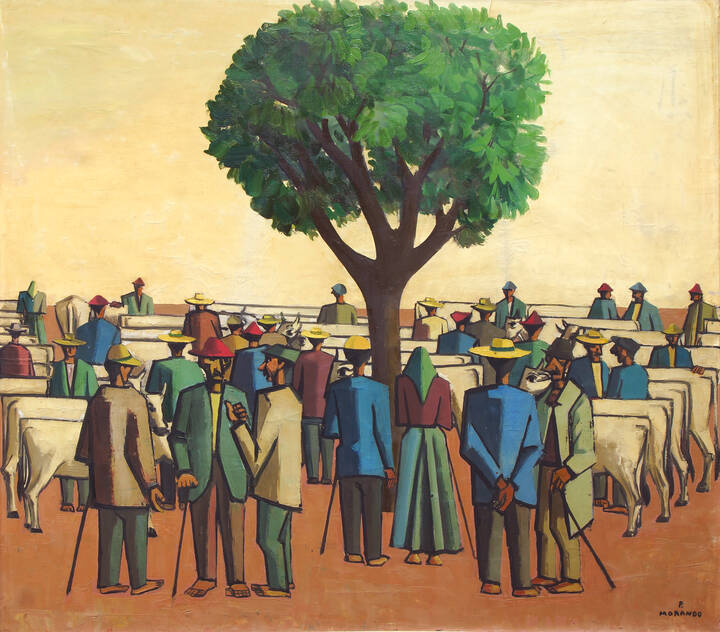 PIETRO MORANDO - 'Mercato del bestiame nel Monferrato' anni '960