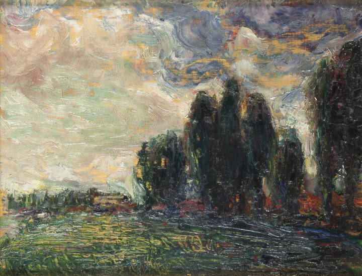 LEONARDO BISTOLFI - 'Paesaggio con bosco'