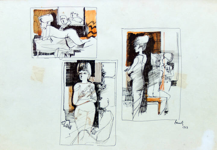 FERNANDO EANDI - 'Studi di figure' 1973