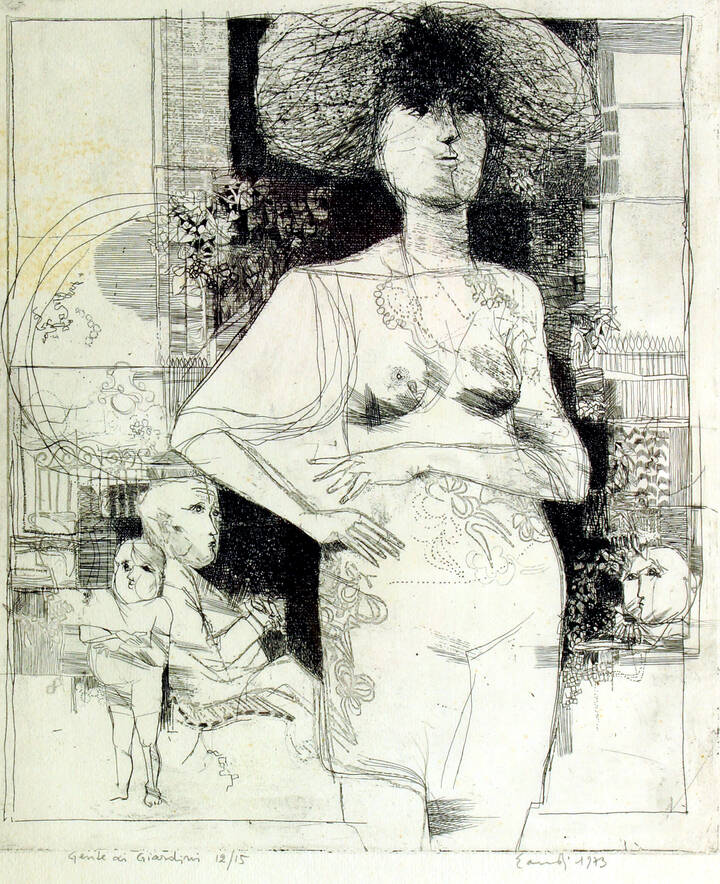 FERNANDO EANDI - 'Gente nei giardini' 1973