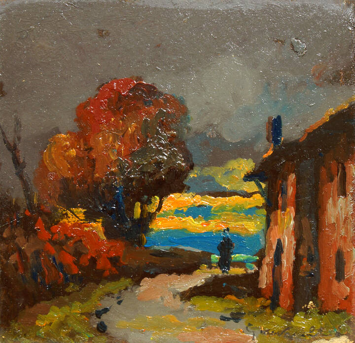 BENEDETTO GHIVARELLO - Paesaggio con figura