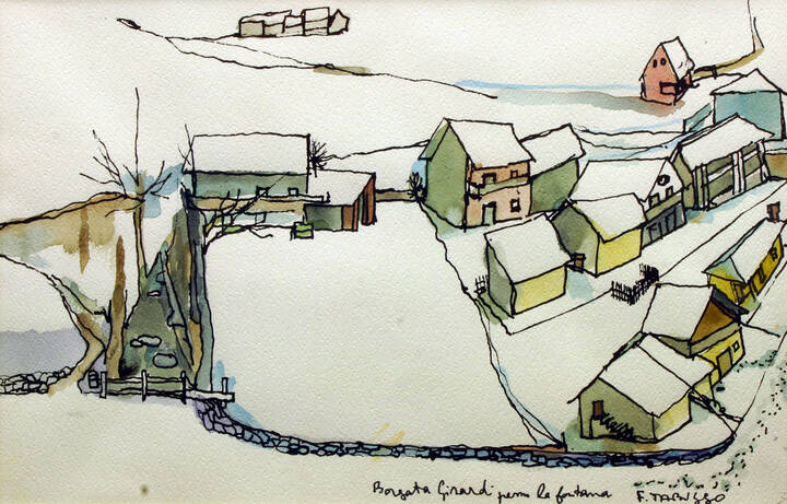 FRANCESCO TABUSSO - 'Borgata Girardi presso la fontana'