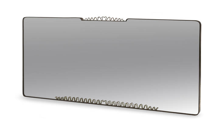 PRODUZIONE ITALIANA - Specchiera in cristallo specchiato e ottone.