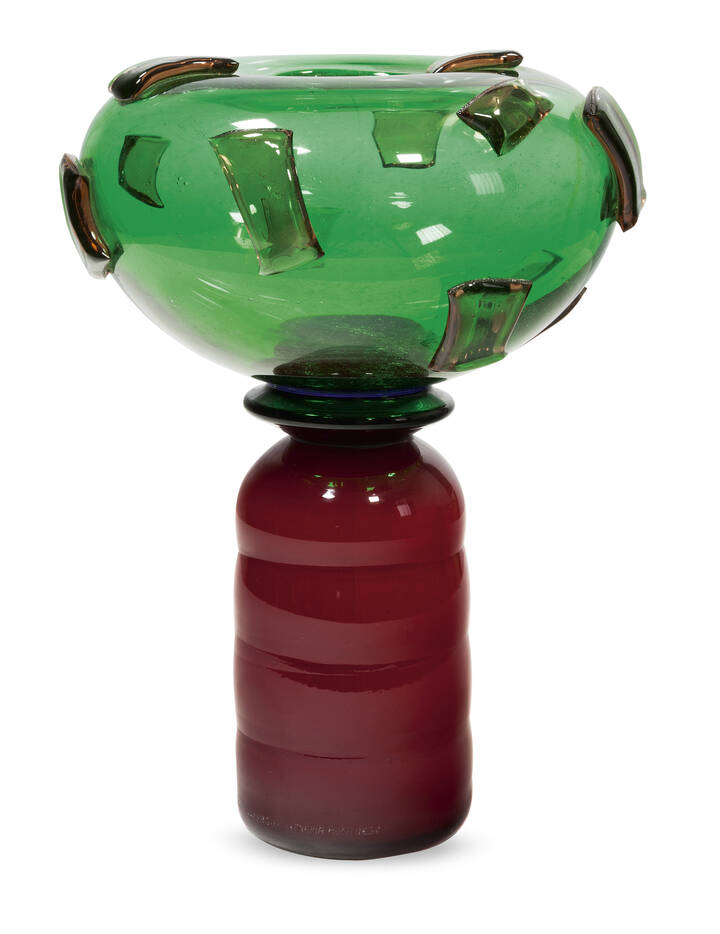 HERBERT JAKOB WEINARD - Vaso con applicazione di vetro per Menphis Extra by Compagnia Vetraria Muranese.