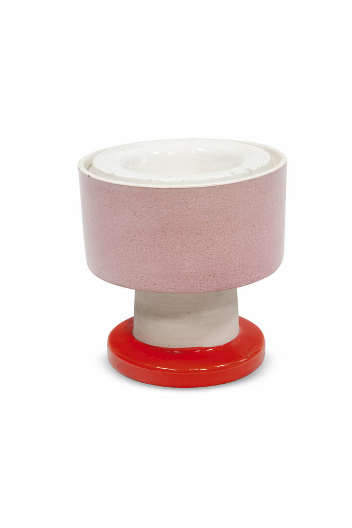 ETTORE SOTTSASS - Modello 386<br>Vaso in ceramica smaltata per la Galleria Il Sestante Milano.