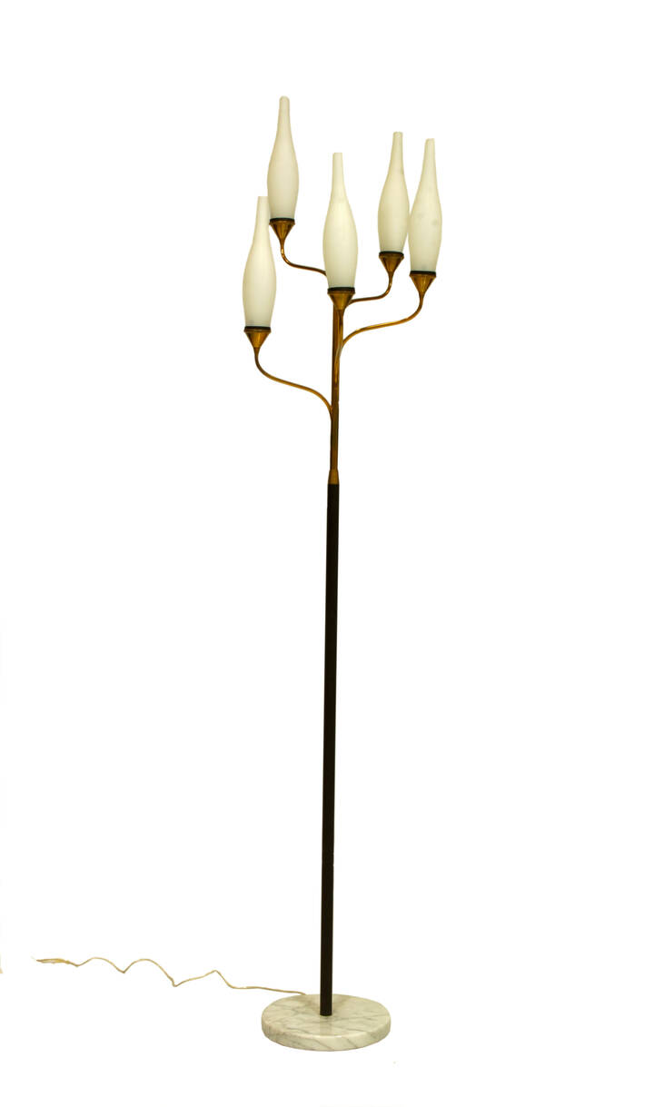 STILNOVO - Lampada da terra con fusto in metallo laccato e 