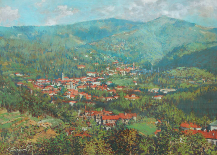 SILVIO BRUNETTO - 'Veduta di Garessio' 1985