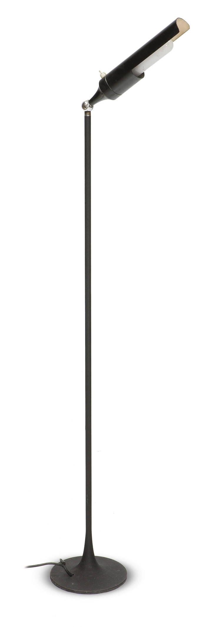 GINO SARFATTI - 1086<br>Lampada da terra in alluminio laccato , riflettore orientabile.