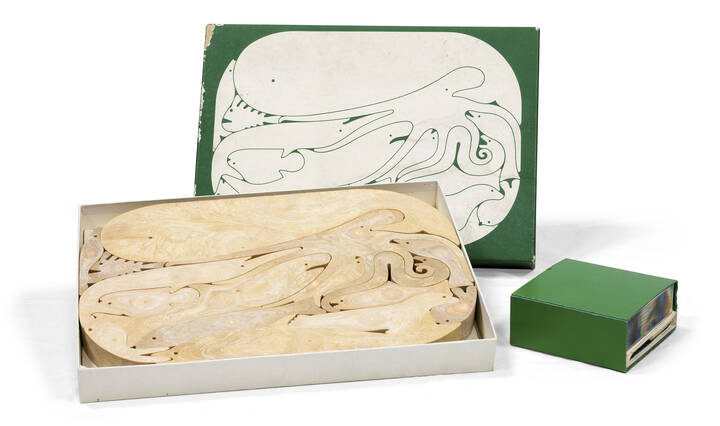 BRUNO MUNARI, ENZO MARI - Due giochi per bambini, pesci componibili in resina e diapositive. 