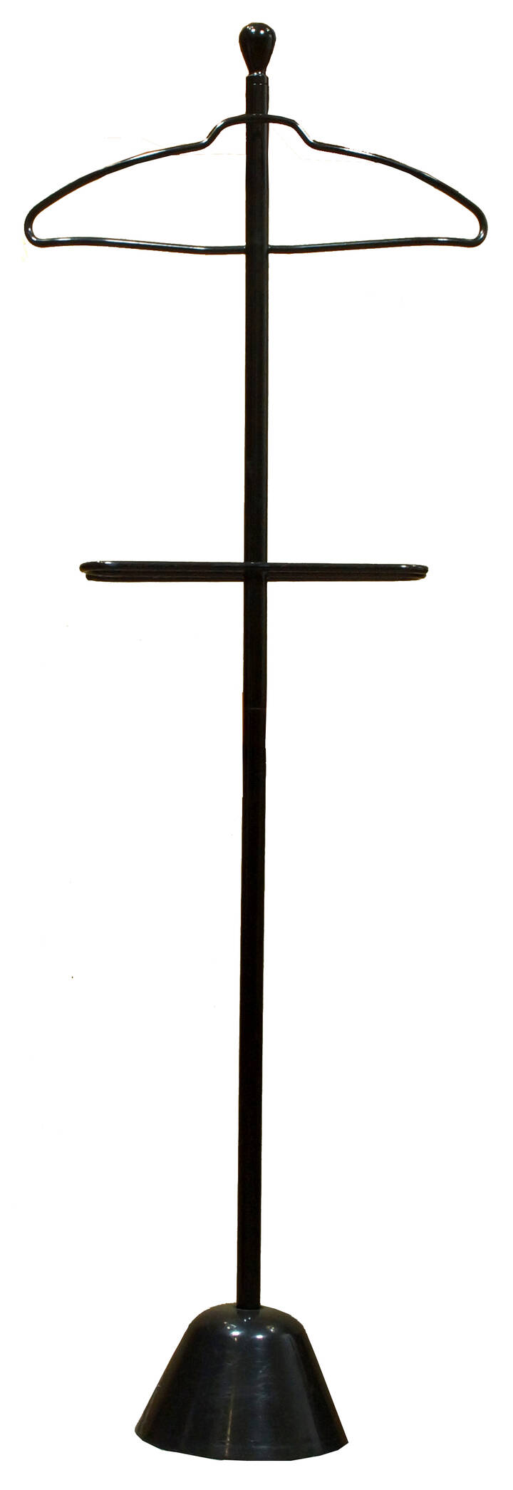 ACHILLE CASTIGLIONI - Servonotte<br>Portabito da camera con base in polipropilene e struttura in accaio verniciato.