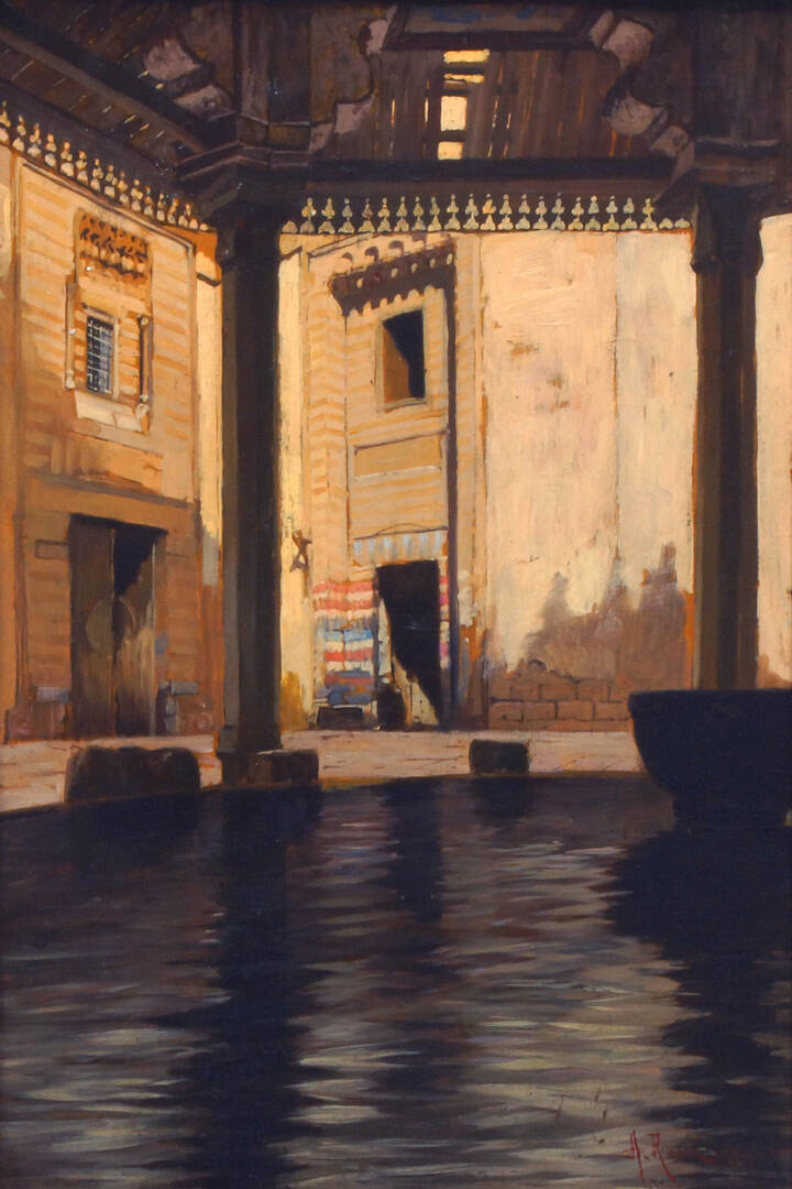 ALBERTO ROSSI - 'Piscina nella Moschea del Sultano Hassan al Cairo' <br>