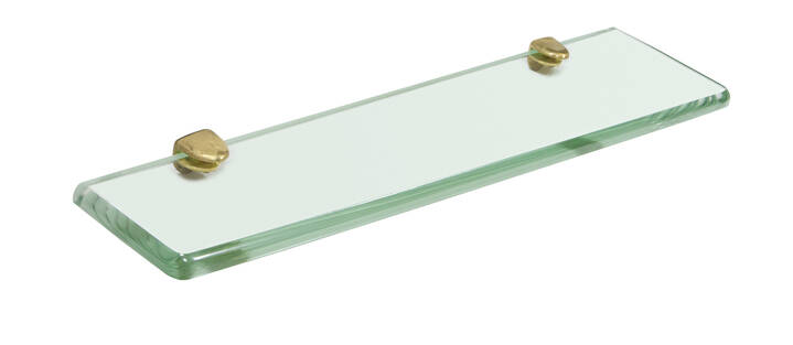 FONTANA ARTE - Mensola in cristallo di forte spessore  verde Nilo e sostegni in ottone.