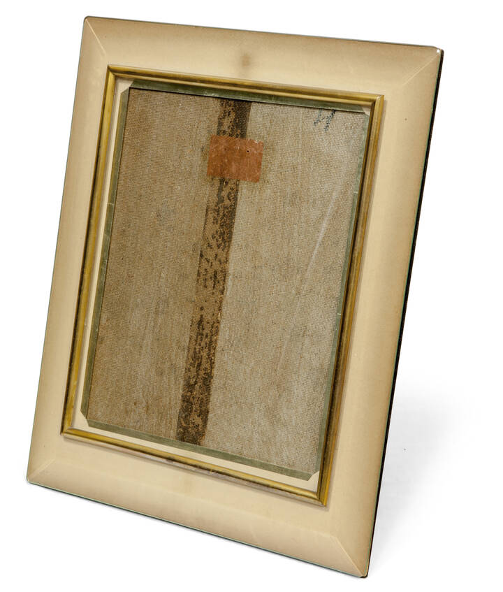 PIETRO CHIESA - Cornice in vetro curvato e molato, ottone lucido,