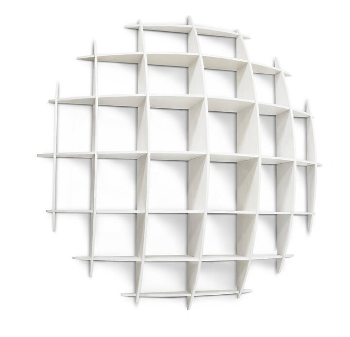 MANFREDO MASSIRONI - Libreria da muro in legno laccato.